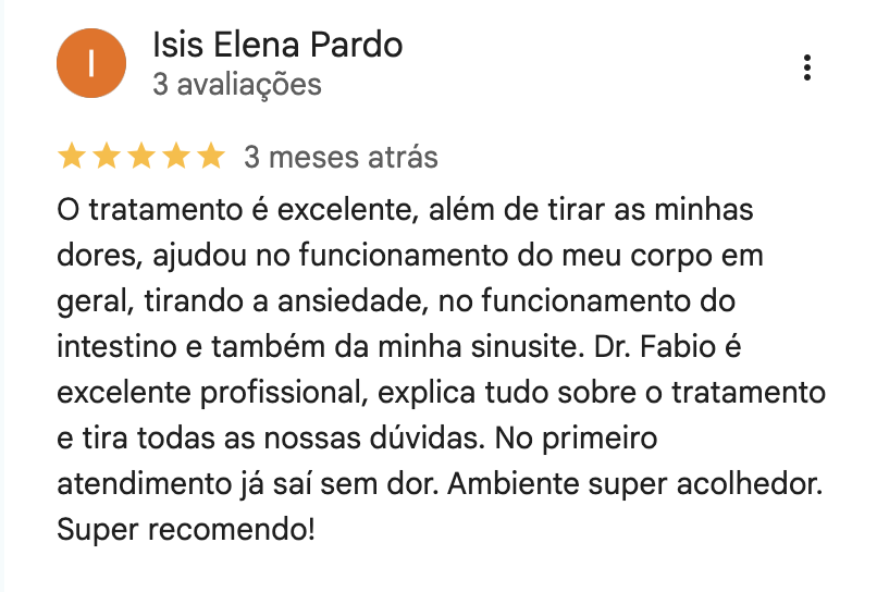Avaliação de Isis Elena Pardo no Google
