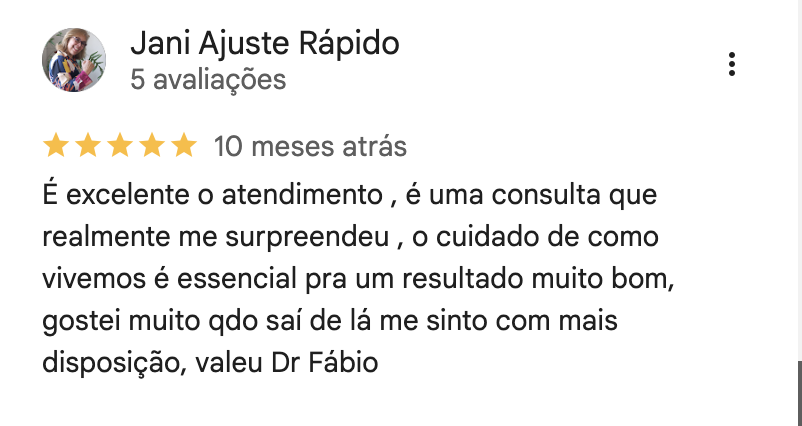 Avaliação de Jani Ajuste Rápido no Google